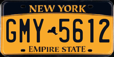 NY license plate GMY5612