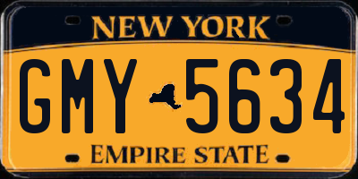 NY license plate GMY5634