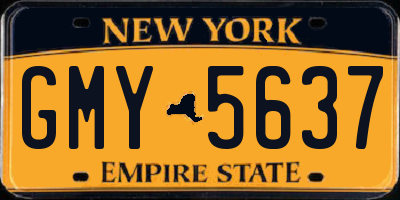 NY license plate GMY5637