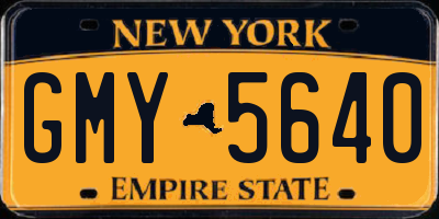 NY license plate GMY5640