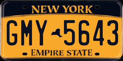 NY license plate GMY5643