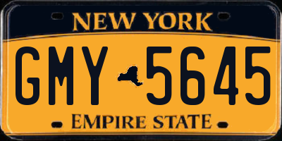 NY license plate GMY5645