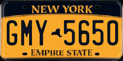 NY license plate GMY5650
