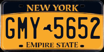NY license plate GMY5652