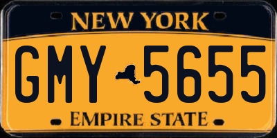 NY license plate GMY5655