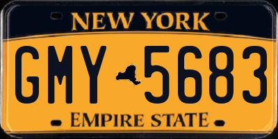 NY license plate GMY5683