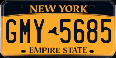 NY license plate GMY5685