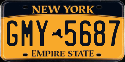 NY license plate GMY5687