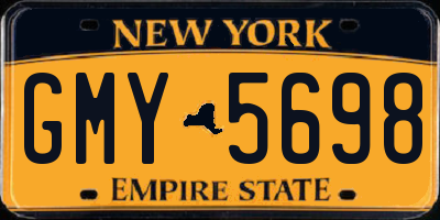 NY license plate GMY5698