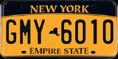 NY license plate GMY6010