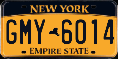 NY license plate GMY6014