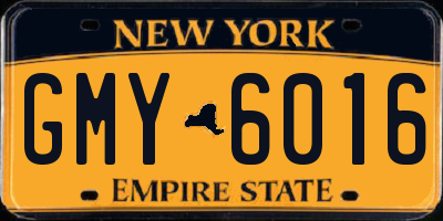NY license plate GMY6016