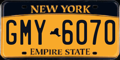 NY license plate GMY6070