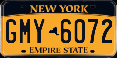 NY license plate GMY6072
