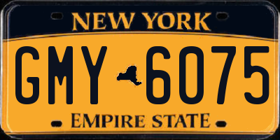 NY license plate GMY6075