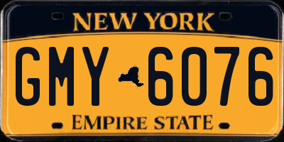 NY license plate GMY6076