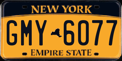 NY license plate GMY6077
