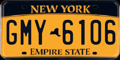 NY license plate GMY6106