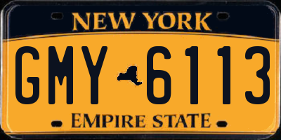 NY license plate GMY6113