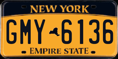 NY license plate GMY6136