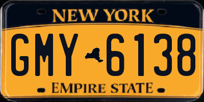 NY license plate GMY6138