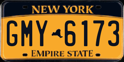 NY license plate GMY6173
