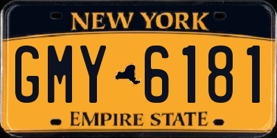 NY license plate GMY6181