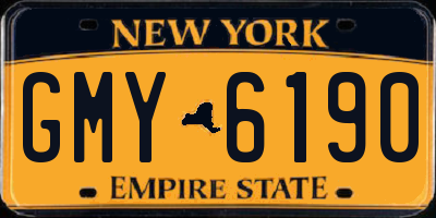 NY license plate GMY6190