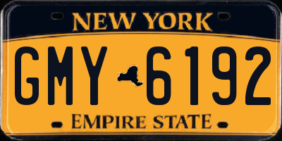 NY license plate GMY6192
