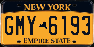 NY license plate GMY6193
