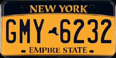 NY license plate GMY6232