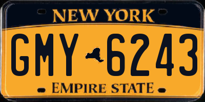 NY license plate GMY6243
