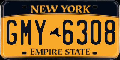 NY license plate GMY6308
