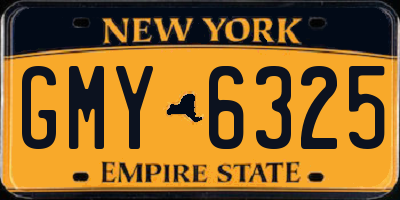 NY license plate GMY6325