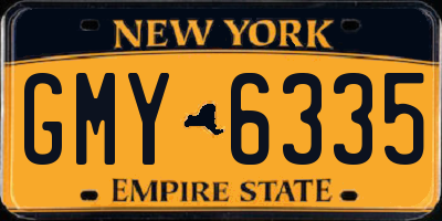 NY license plate GMY6335