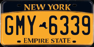 NY license plate GMY6339