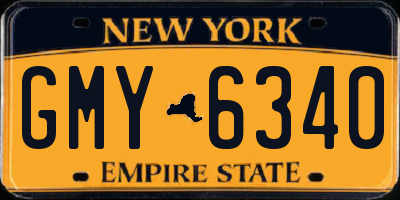 NY license plate GMY6340