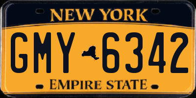 NY license plate GMY6342