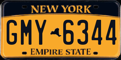 NY license plate GMY6344