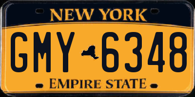 NY license plate GMY6348
