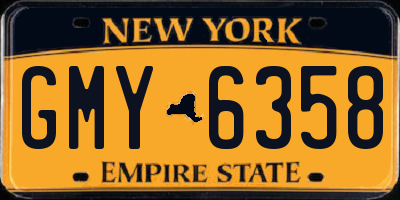 NY license plate GMY6358