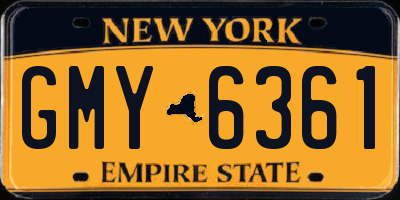 NY license plate GMY6361