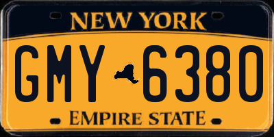 NY license plate GMY6380