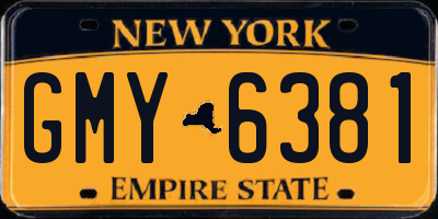 NY license plate GMY6381