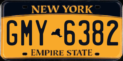 NY license plate GMY6382