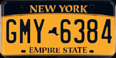 NY license plate GMY6384