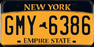NY license plate GMY6386