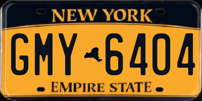 NY license plate GMY6404
