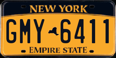 NY license plate GMY6411