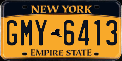 NY license plate GMY6413